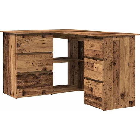 Maison Exclusive - Eckschreibtisch Altholz-Optik 145x100x76 cm Ho