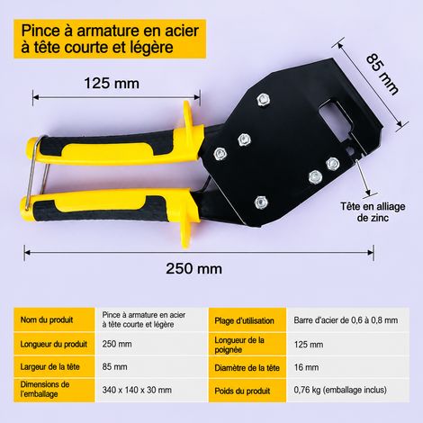 Pince à sertir pour ossature métallique tête coudée modèle court réf 4953 34 × 14 × 3 cm 1 kg – Livraison gratuite
