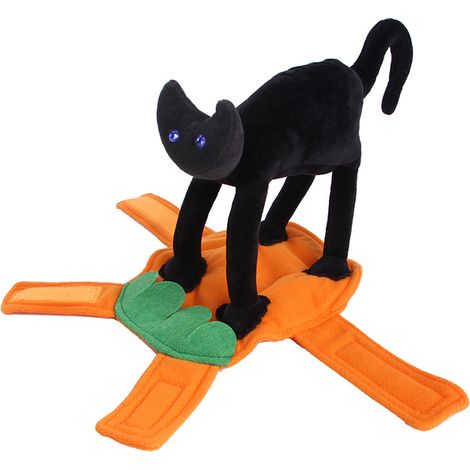Costume d'Halloween pour animaux de compagnie, vêtements réglables, doux et respirants pour chien avec chat noir, pour fête Cosplay, quotidien, L (1/5)