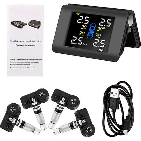 Moniteur pliable solaire TPMS Système de surveillance de la pression des pneus de voiture Outil de diagnostic et capteur de test (1/5)