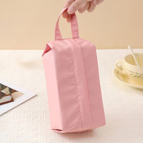 Sac de rangement pour sous vêtements de voyage avec poignée et fermeture éclair Organiseur de soutien gorge, culotte, chaussettes Taille compacte pour bagages, tiroir, valise (1/5)