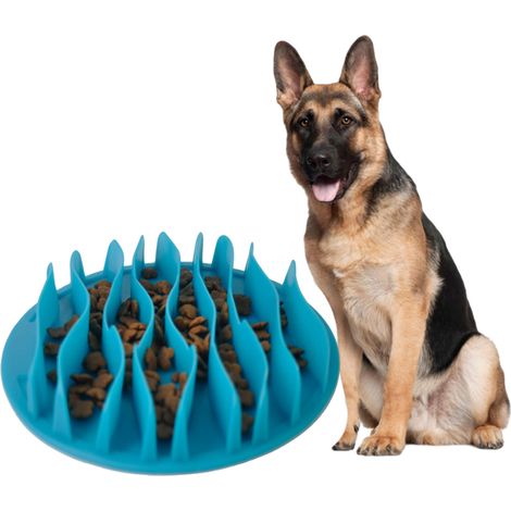 1 gamelle anti-glouton, en TPR sans BPA, diamètre 25,5 cm, hauteur 3 cm, pour chiens de grande race, taille moyenne et chiots (1/5)