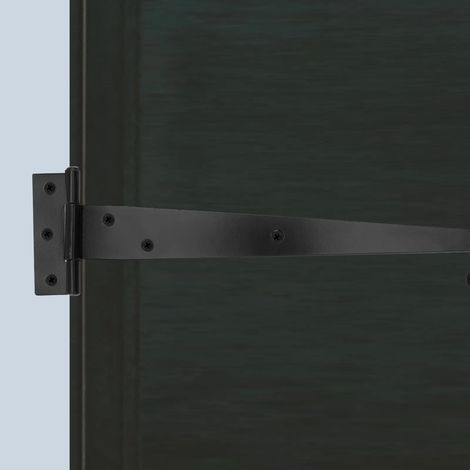 Lot de 2 charnières en fer galvanisé robustes en forme de T de 25 cm (10 pouces) pour portes de grange, armoires, portails, meubles et projets de bricolage résistantes à la rouille et à la corrosion. (1/5)