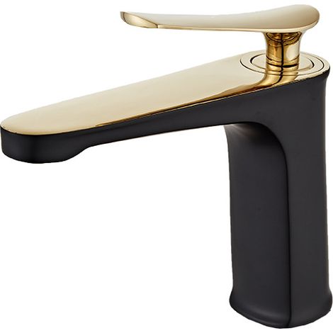 Robinet de Lavabo Vertical à Levier à Soulèvement pour Vasque Incrustée, Laiton Massif, Cartouche Céramique, Finition Chrome, Bec Anti-Éclaboussures-Alovez (1/4)