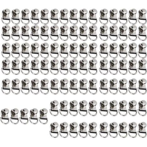 100 set di rivetti per fibbie di lacci in pelle - Strumenti per rivetti fai da te - ganci per scarpe in ottone e argento (1/2)