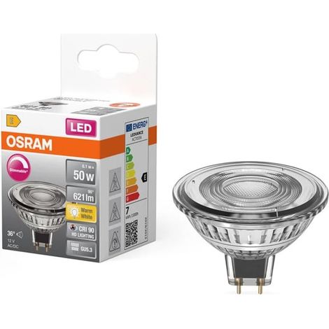Lampadina LED classica, riflettore GU5.3, 621 lm = 35 W, luce bianca calda, dimmerabile, OSR OSRAM