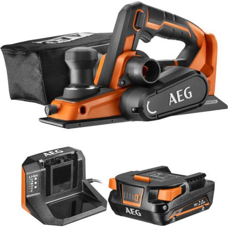 Confezione Pialla AEG - BHO18BL-0 - 18V Brushless - 82mm - 1 batteria 2.0Ah - 1 caricatore - SETL1820S