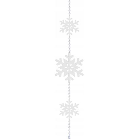 Ghirlanda natalizia invernale a forma di fiocco di neve, decorazione bianca elegante, grande e piccola.
