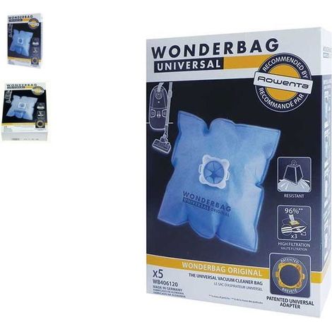 BOLSA PARA POLVO WONDERBAG x5 MICRO FIBRA PARA ASPIRADORA ROWENTA
