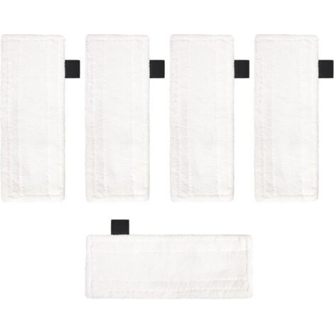 5 Pack Microfiber Cleaning Pads Compatible with Karcher EasyFix Steam Cleaner SC2 SC3 SC4 SC5 Series Steam Cleaner Replacement Pads (White) (1/5)