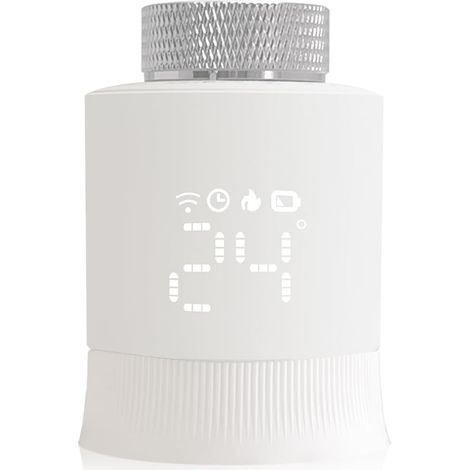 Tête Thermostatique Radiateur Zigbee Intelligente, Vanne Thermostatique Connectée Programmable, Thermostat Connecté Radiateur Electrique Alexa, Google Assistant, Smart Life/Tuya App Compatible