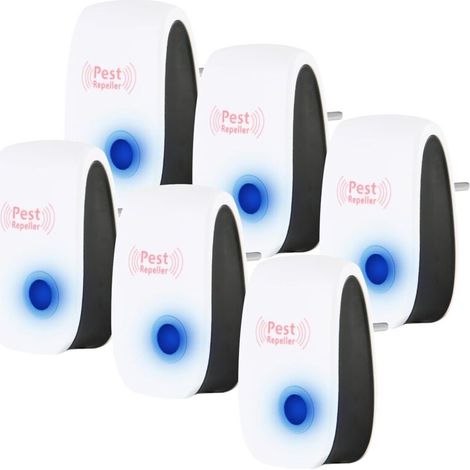 Ultrasonic Mosquito Repellent. 6-Pack Ultrasonic Repellent for Mice. Rats. Silent. Non-Toxic. Indoor Repellent Device for Mice. Insects. Mosquitoes. Cockroaches. Rats. and Spiders