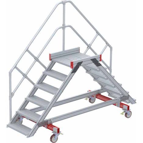 Euroline 512 mobiler Überstieg 45° Stufenausführung Alu gerieft Stufenbreite 600mm 6 Stufen