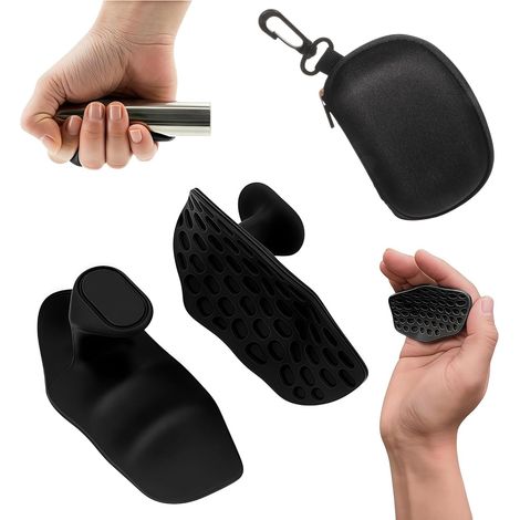 Empuñaduras antideslizantes para fitness (x2): almohadillas ergonómicas de silicona para entrenamiento con pesas y dominadas protección para las manos sin dedos para hombres y mujeres almohadillas pro (1/5)