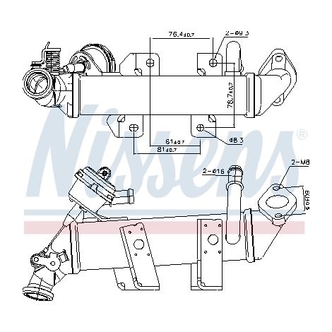 Radiateur, réaspiration des gaz d'échappement Nissens 989287 NISSAN 1471300Q0D