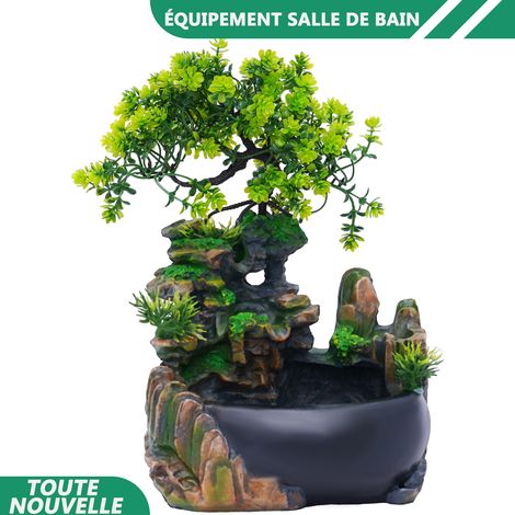 WAOBDLA Décor Fengshui de bureau d'ornement de chambre à coucher en résine de fontaine de bureau 220V avec pompe à eau (1/5)