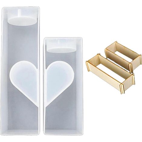 Herzförmige UV-Kristall-Epoxidharzform für Kerzenhalter, Teelichtständer und DIY-Bastelarbeiten – Gießwerkzeuge für Zuhause