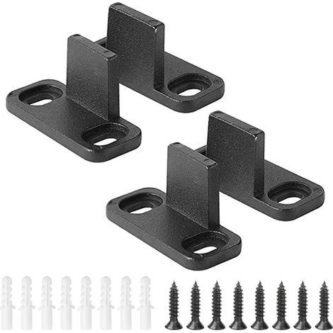 4 Pièces Rail Coulissant Rail Porte Coulissante Guide de Porte Guide de Porte Coulissante Guide de Plancher Porte Coulissante avec Vis et Tube d'Expansion Guide pour Portes Grange (1/5)