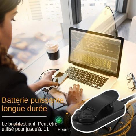 Lampe À Pince - LED Réglable 3 Températures De Couleur - Pour Lit Bureau Étude - 1 Pièce (1/5)