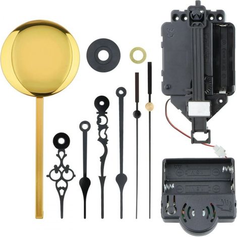 1 Mécanisme horloge pendule, 17 mm, aiguilles multicolores, pour panneau 2-6 mm, bricolage (1/5)
