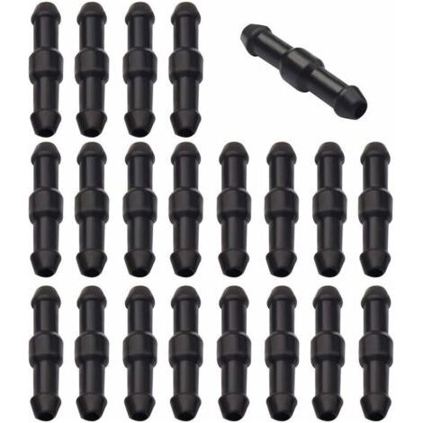 20 Pcs Connecteurs de Tuyaux, Raccord Droit de Tuyau Lave Glace Connecteur Raccord de Tube (1/4)