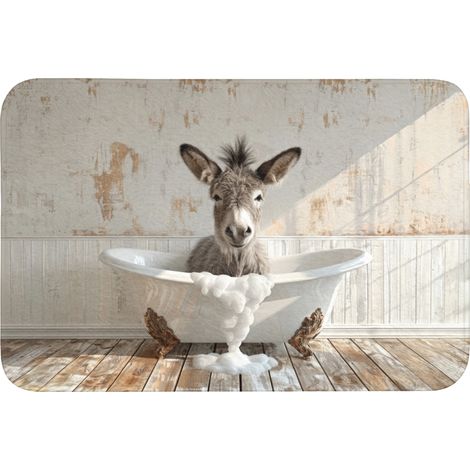 ALFOMBRILLA DE BAÑO Burro - Animales - Bañera - Espuma 90x60 cm