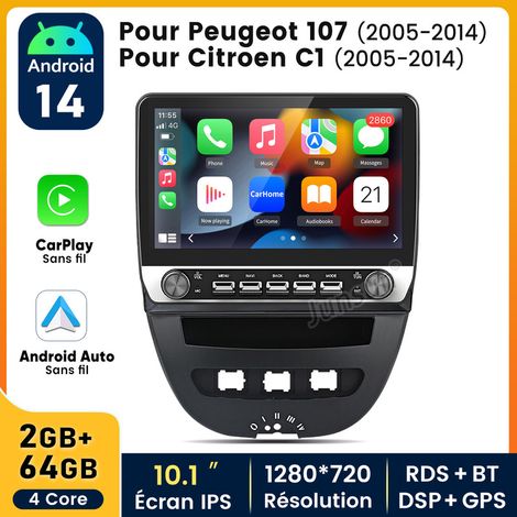10.1 pouces Carplay Autoradio pour Peugeot 107 Toyota Aygo Android 2+64GB JUNSUN (1/5)