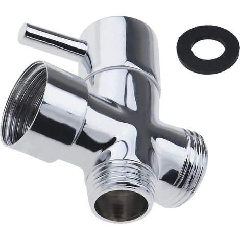 Brass Diverter Valve T-adapter Fit Thermostatic Rigid Riser (silver)(1pcs) (1/5)