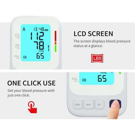 Tensiomètre portable précis à brassard avec écran LCD et rangement intelligent pour la maison