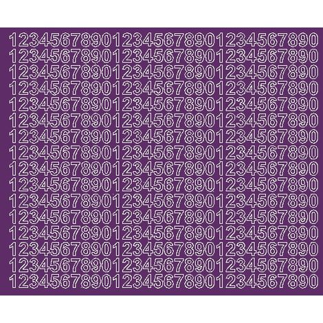 Numeri adesivi autoadesivi da 1 cm, viola lucido (1/2)