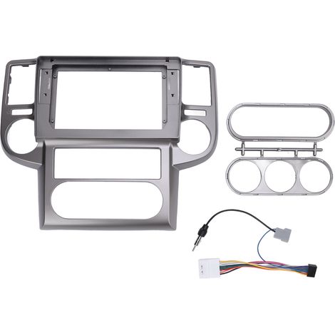 Cadre de panneau de Radio stéréo Fascia de 10.1 pouces, lunette de tableau de bord de Navigation Double Din pour x-trail T30 2003 – 2007 avec cordon d'alimentation. (1/4)