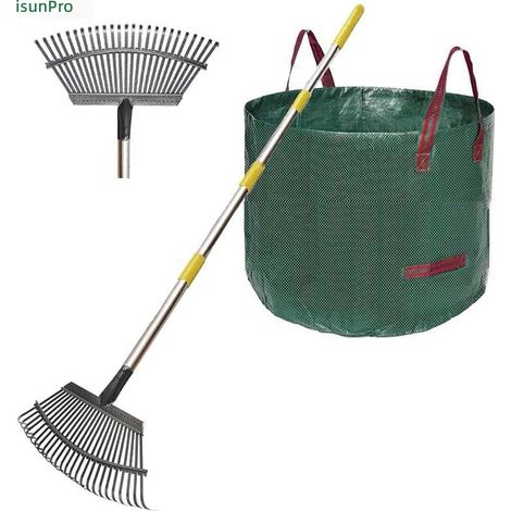 Râteau de jardin multifonctionnel détachable pour ramasser les feuilles, débris pelouse et cour (1/5)