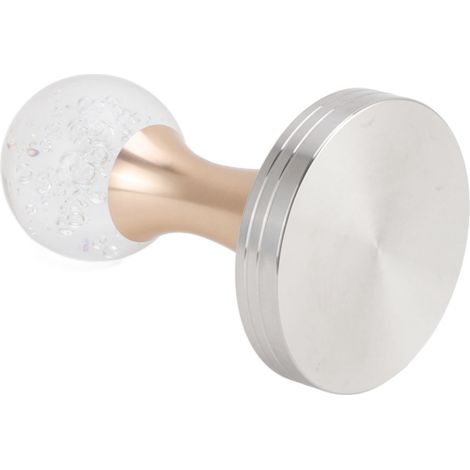 Pilon à Café en Acier Inoxydable avec Base en Cristal et Colonne Dorée 53mm pour Barista