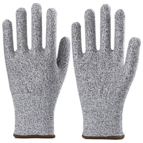 Gants anti-coupures niveau 5, gants de travail enduits de PU, gants de sécurité, taille S, gris clair (1/5)