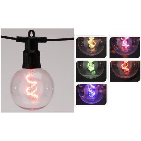 Koopman catena luminosa LED party lights, 10 luci multicolori, IP44, timer, uso interno ed esterno, 950 cm, 6 cm diametro