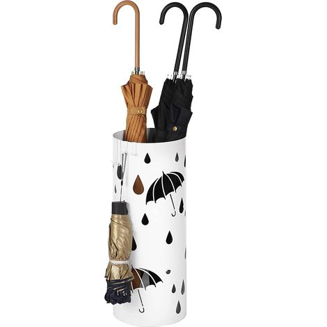 Porte-parapluie Valora en métal blanc, design moderne pour entrée (1/5)