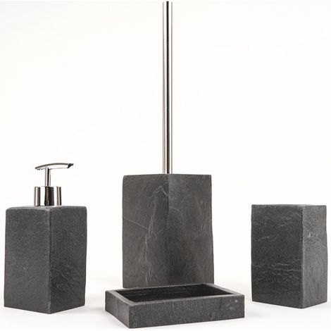 Set d'accessoires de salle de bain ardoise
