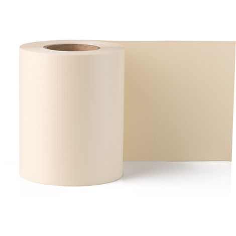 Electronicx PVC Sichtschutzstreifen Sichtschutzrolle Creme RAL 1015 Doppelstabmatten 35m x 19cm 450g/m² inkl. 20 Befestigungsclips