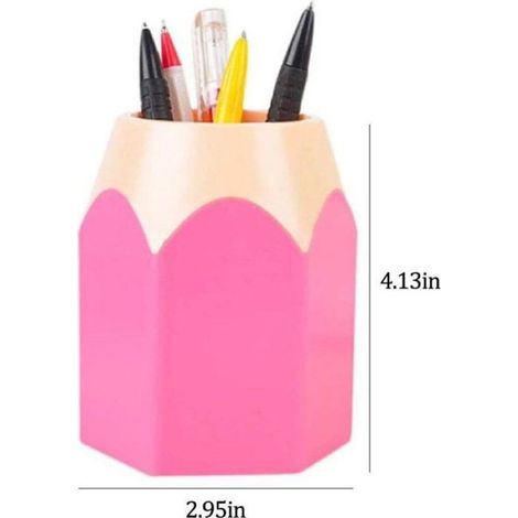 Pot à crayons hexagonal, lot de 5, rangement bureau pour stylos, pinceaux maquillage et accessoires (1/4)