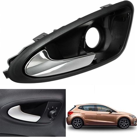 Conducteur Poignée pour Seat Ibiza 6J 6J1837113A Chromée Poignée de Porte Intérieure de Voiture Avant Gauche pour Ibiza 2009-2017