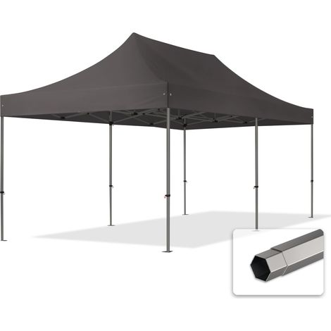 3x6 m Tonnelle pliante Acier, PES 750, gris foncé