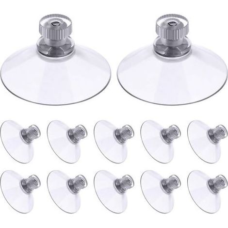 Lot de 30 Ventouses avec Filetage et écrous moletés 41 mm, Transparentes, pour Voiture, Camping, vitre, Pare-Soleil (1/4)