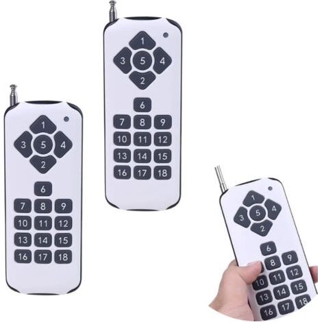 VURAHOME - 2 pc Accessoires pour outils multifonctions - Télécommande RF ASK 18 canaux 433 MHz 18 touches, émetteur sans fil haute puissance pour alarme de commutation - (Couleur : blanc) (1/4)