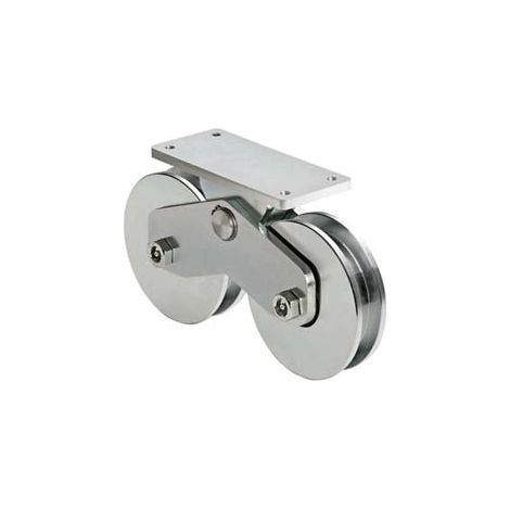 RUOTE COMBINATE GOLA SEMITONDA CON PIASTRA SUPERIORE ART. 339160  mm.157, interasse mm.190    COMUNELLO
