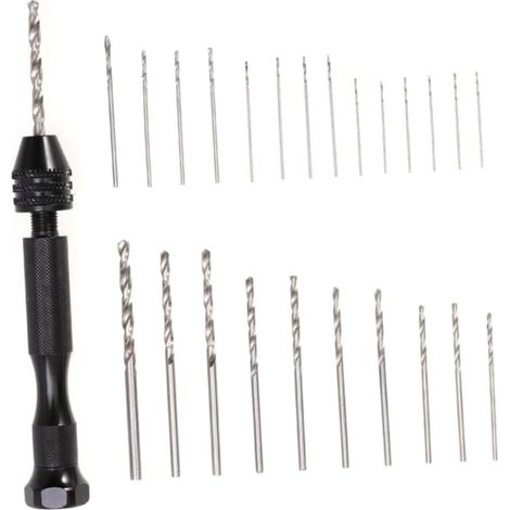 25pièces Perceuse Manuelle à Étau Avec Forets Lot De Outils Rotatifs Pour Modélisme Et Loisirs
