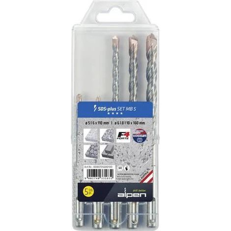 Alpen Punta SDS Plus per Martello 5-10 mm Set da 5