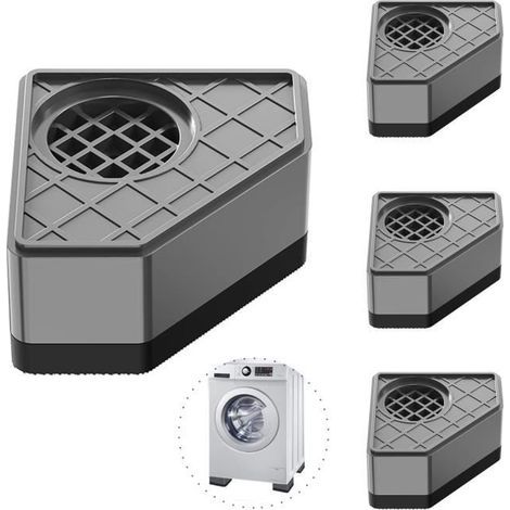Patins Anti Vibration, ANNEFLY 4 Pièces Pieds en Caoutchouc, pour machine à laver et sèche-linge -3.8cm (1/4)