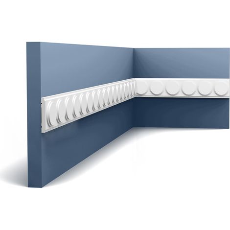 Moldura para pared Orac Decor P9905 MEDALLION Friso Cornisa Elemento decorativo Perfil de estuco Moldura decorativa estilo Art déco blanco 2 m (1/5)