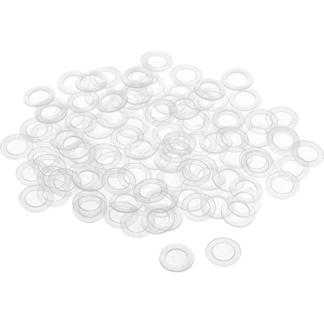 Rondelle Nylon Plat Joint Étanchéité M8 13mm OD 8mm ID 0.8mm Épaisseur pour Robinet Tuyau Eau Transparent Paquet de 100 (1/5)