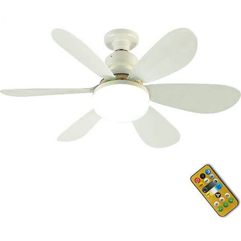 Mini-Deckenventilator mit Fernbedienung, einstellbarer Farbtemperatur, dimmbarem Nachtlicht, 3 Windgeschwindigkeiten und 1/2/4-Stunden-Timer